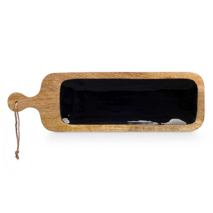Bandeja rectangular con asa de madera mango negro Giftdecor 50x14 cm (6 Unidades) 2 Bandeja rectangular con asa de madera mango negro Giftdecor 50x14 cm (6 Unidades) 2