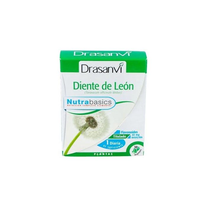 Nutrabasics Diente de León Extracto 15:1 con Flavonoides 30 mg, Apoyo Función Biliar y Hepática, 30 Cápsulas