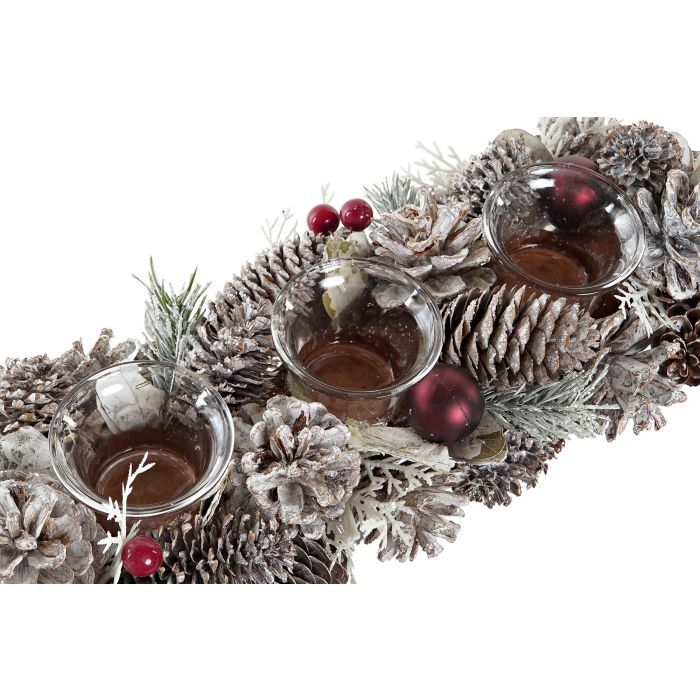 DKD Home Decor Portavela Navidad Alpina Blanco Rojo con Piña y Cristal, Set de 2 Unidades 13x8.5x38 cm para Decoración Festiva del Hogar 1 DKD Home Decor Portavela Navidad Alpina Blanco Rojo con Piña y Cristal, Set de 2 Unidades 13x8.5x38 cm para Decoración Festiva del Hogar 1