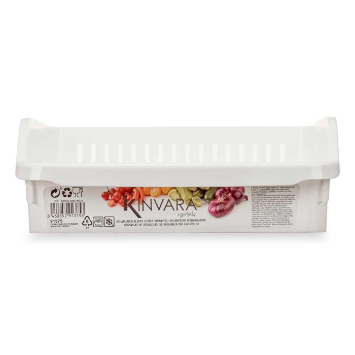 Organizador Nevera Ancho Bajo Blanco Kinvara 26X9CM (24 Unidades) 2 Organizador Nevera Ancho Bajo Blanco Kinvara 26X9CM (24 Unidades) 2