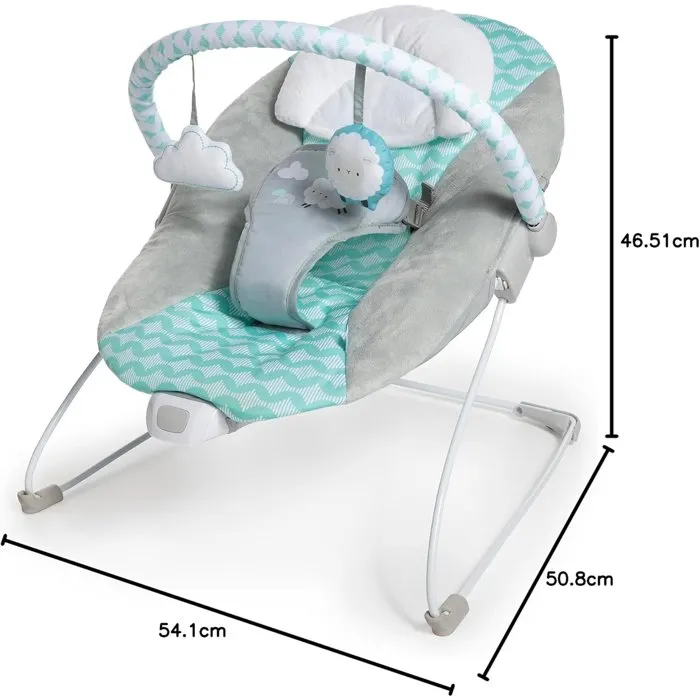 Ingenuity Ity Deckchair Bouncity Bounce, Vibraciones Calmantes, Arco de Juego con 2 Juguetes, Extraíble y Lavable a Máquina - Goji 5