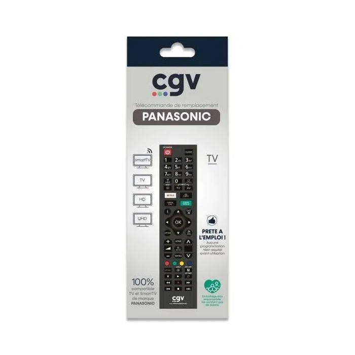 CGV Mando a distancia CGV3322103009603 para televisores Panasonic - Sin programación - Listo para usar 1