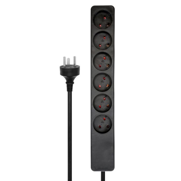 MicroConnect Danish EDB Power Strip 6-way Black 1m cable 1 MicroConnect Danish EDB Power Strip 6-way Black 1m cable 1