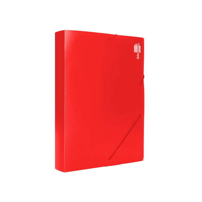 Liderpapel Carpeta Portadocumentos Polipropileno DIN A4 Lomo 50 mm Rojo Cierre Gomas 2 Bolsillos CD Capacidad 200 Hojas 3