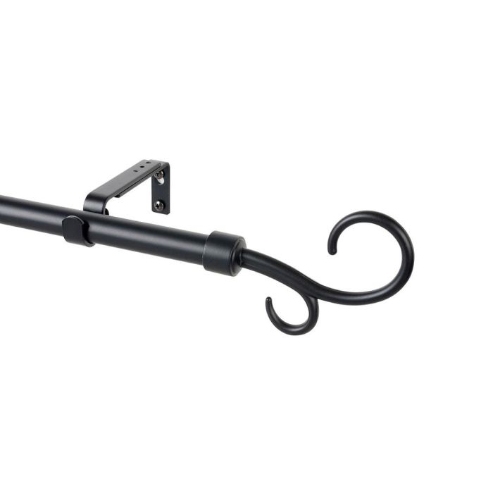 Cintacor Kit Barra Cortina Doble Báculo Metal Negro 19mm Extensible 160-300cm 1