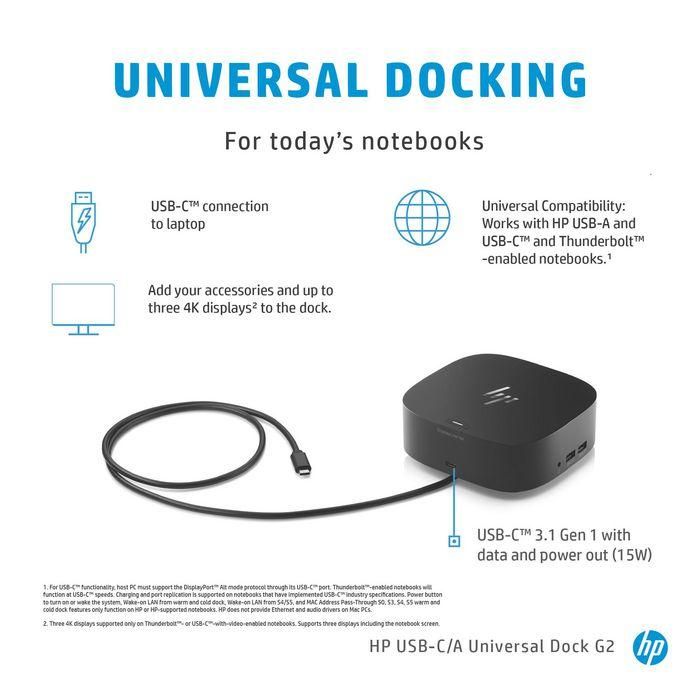 HP G5 Docking Station Universal USB-C para Portátiles, Displays, Accesorios y Red Cableada, Compacta y Versátil 13 HP G5 Docking Station Universal USB-C para Portátiles, Displays, Accesorios y Red Cableada, Compacta y Versátil 13