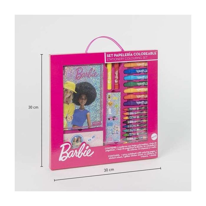 Conjunto de papelería coloreable barbie 30.0 x 30.0 x 2.5 cm 2