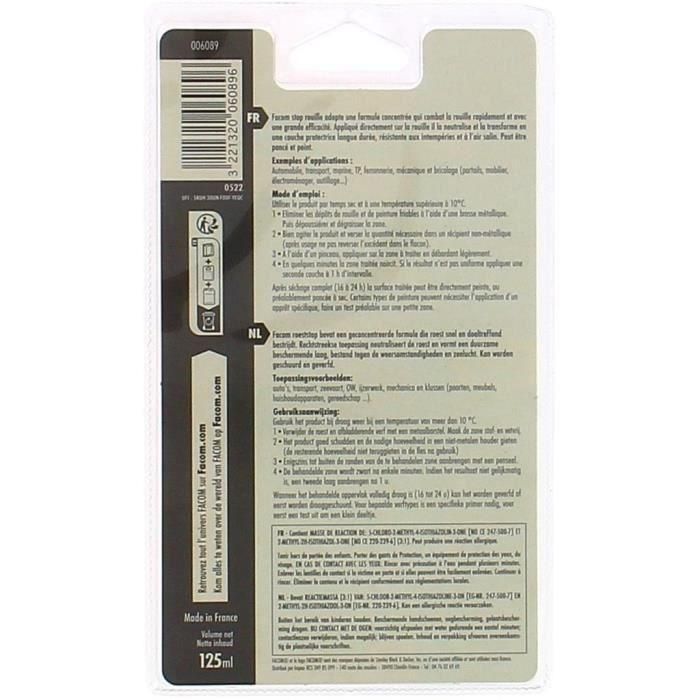 Facom Detener el óxido, fórmula concentrada que neutraliza y transforma en capa protectora duradera y resistente al mal tiempo 125 ml 3