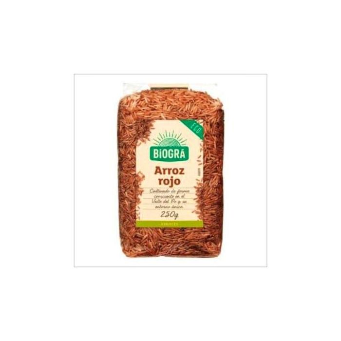 BIOGRA Arroz Rojo Integral Ecológico 250g - Vegano y Sin Gluten
