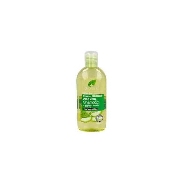 DR. ORGANIC Champú de Aloe Vera Orgánico 265ml para cabello seco y normal, hidrata, fortalece y da brillo