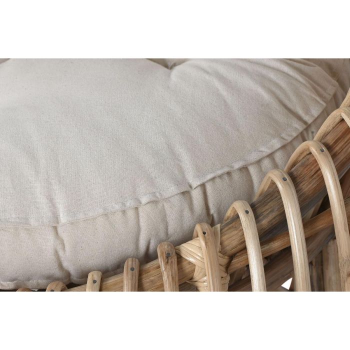 DKD Home Decor Silla Tropical Balinesa de Ratán y Bambú, Colección Bali2, Colores Natural y Beige, 70x74x70 cm, Altura asiento 43 cm 4