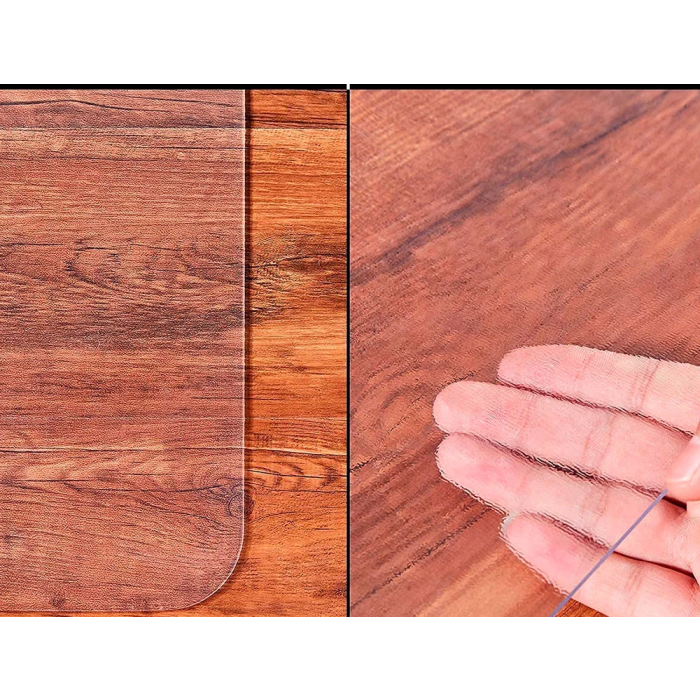Q-connect Alfombrilla Protectora de Suelo PVC para Sillas de Oficina, Transparente, 1150x1340 mm, Grosor 2 mm 3