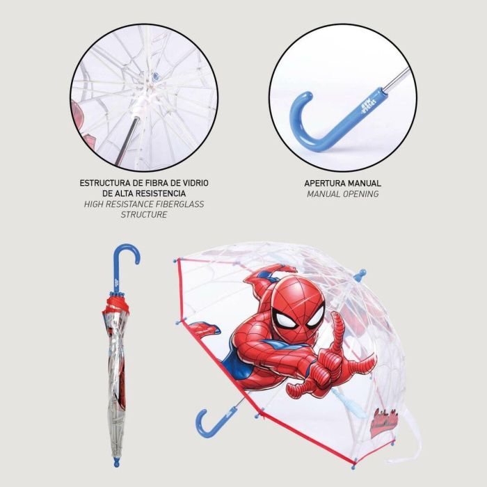 Paraguas manual poe burbuja spiderman t45c:45 cm 2 Paraguas manual poe burbuja spiderman t45c:45 cm 2