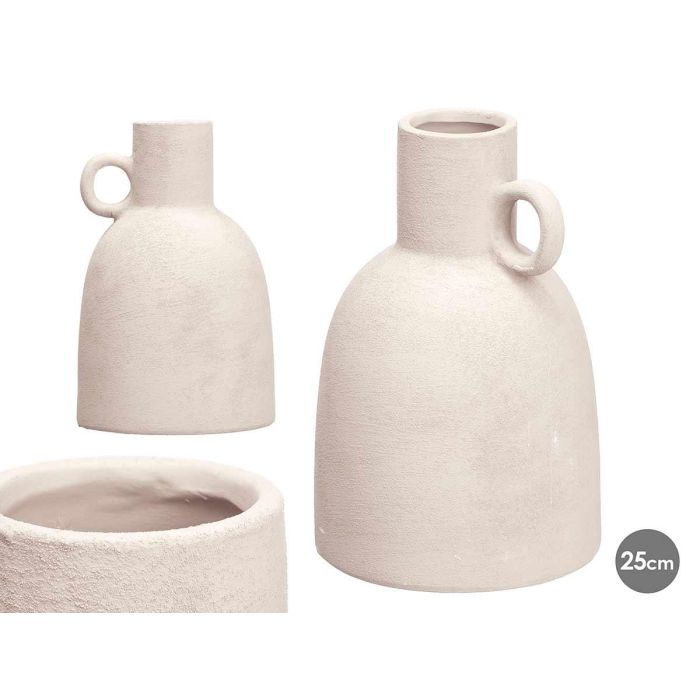 Giftdecor Jarrón Tinaja de Cerámica Blanco 25 cm para Decoración del Hogar (6 Unidades)