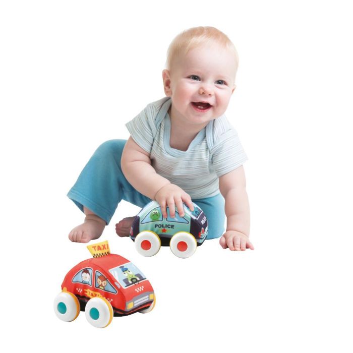 Tachan Pack Coches de Tela Oficios Policía Taxi Pullback +12 Meses 1