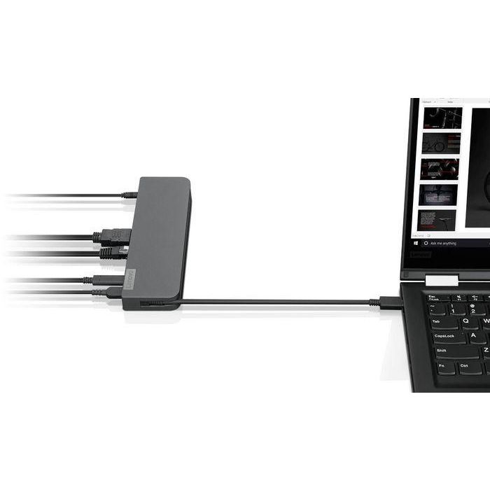 Lenovo USB-C Mini Dock Base Estación Multipuerto Compacta con HDMI, VGA, RJ45 Ethernet, USB-A, USB-C PD, Audio 4K Plug & Play 2