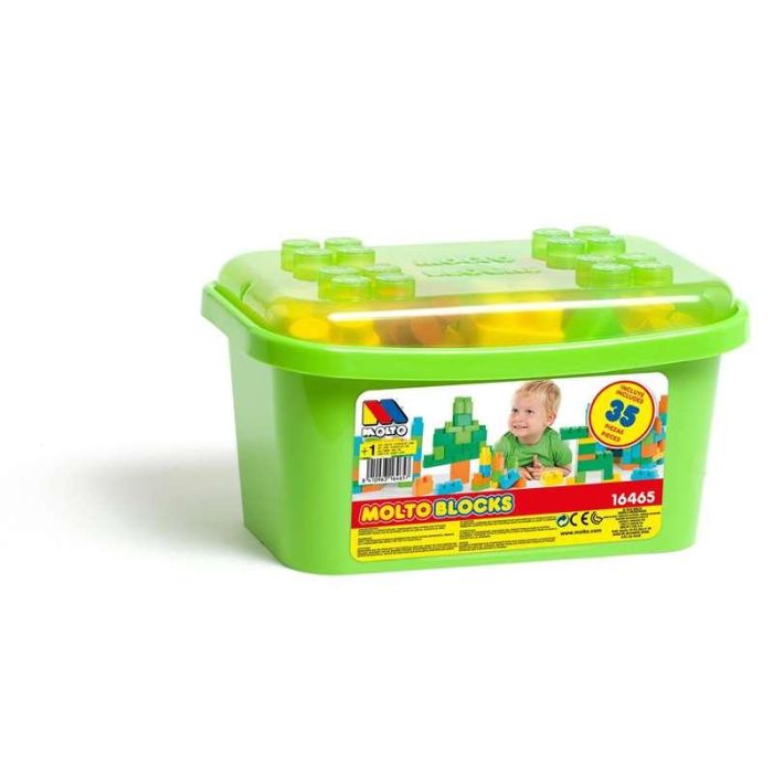 Molto 12470 Cubeta de Bloques de Construcción 35 Piezas de Plástico para Niños +1 Año 1 Molto 12470 Cubeta de Bloques de Construcción 35 Piezas de Plástico para Niños +1 Año 1