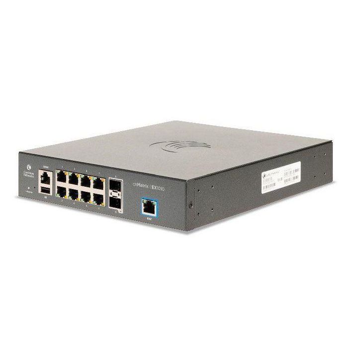 Cambium Networks EX1010 Switch, 20 Gbps, 8 puertos 10/100/1000, 2 puertos SFP Uplink, Gestionado en la nube