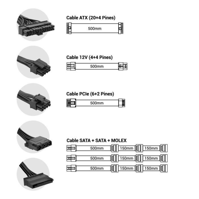 Fuente de Alimentación CoolBox COO-FAPW2-750 750 W CE - RoHS 3 Fuente de Alimentación CoolBox COO-FAPW2-750 750 W CE - RoHS 3