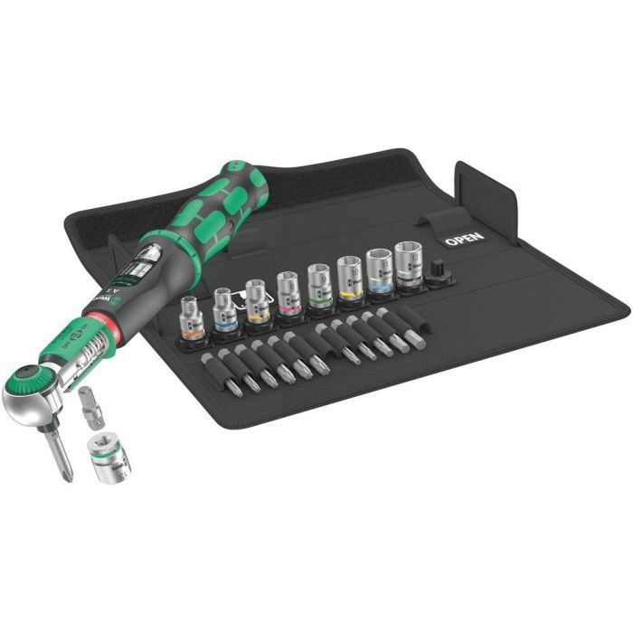 Wera 05075832001 Safe-Torque A 2 Set: Llave Dinamométrica de Clic Mecánica 1/4" 2-12Nm, Juego de 23 Piezas