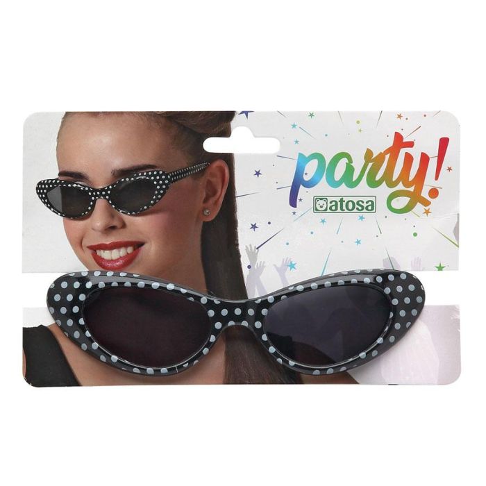 Gafas Negras Con Lunares Blancos Estilo Pin-Up Años 50 Para Disfraces Y Fiestas Vintage 1