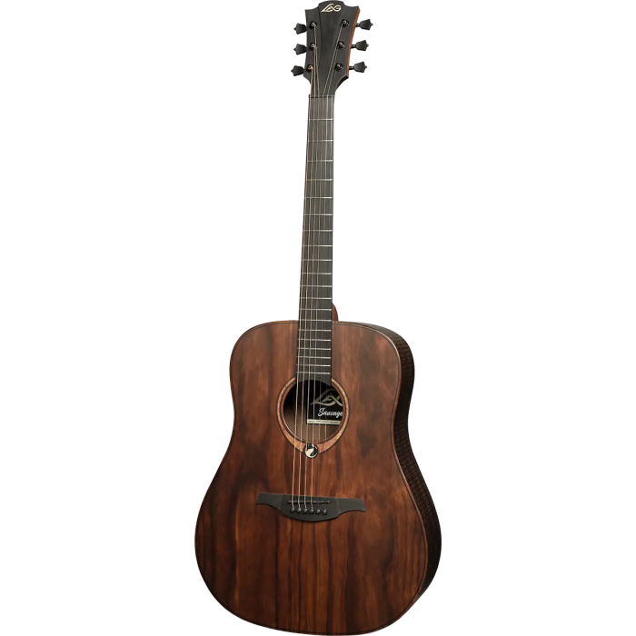 LAG Guitarra Acústica Dreadnought Sauvage - Tapa Sólida Brankowood, Fondo y Aros Eucalipto Ahumado, Acabado Satinado 2