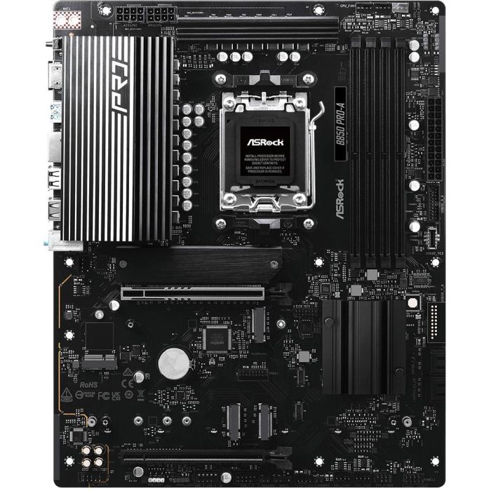 ASRock B850 Pro-A Placa Base AMD AM5, Compatible con Ryzen 7000-9000, DDR5, PCIe 5.0, ATX 1
