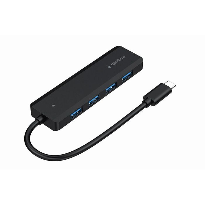 Gembird UHB-CM-U3P4P-01 Concentrador de Datos USB 3.2 Gen 1 (3.1 Gen 1) Tipo-C con Alimentación, Cable 0.15m, Negro 3
