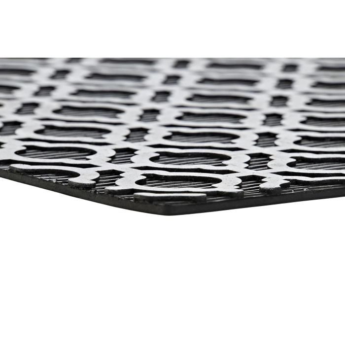 DKD Home Decor Felpudo Árabe Dorado Plateado Negro Geométrico Goma 45 x 75 cm (2 Unidades) 2