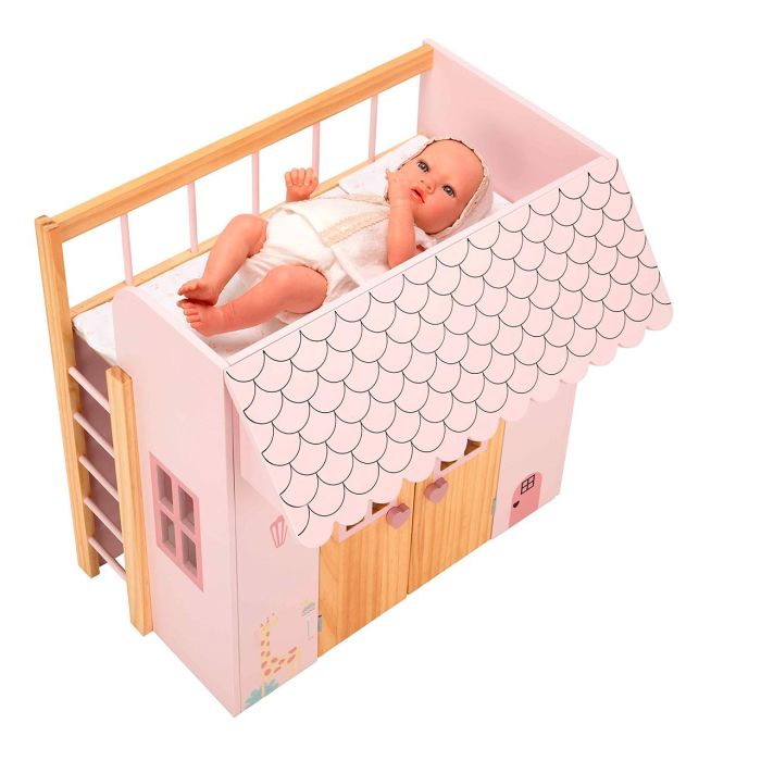 Muñecas Arias Cama-casita Nature para Muñecas con 3 Perchas 50x39x50 cm 2 Muñecas Arias Cama-casita Nature para Muñecas con 3 Perchas 50x39x50 cm 2