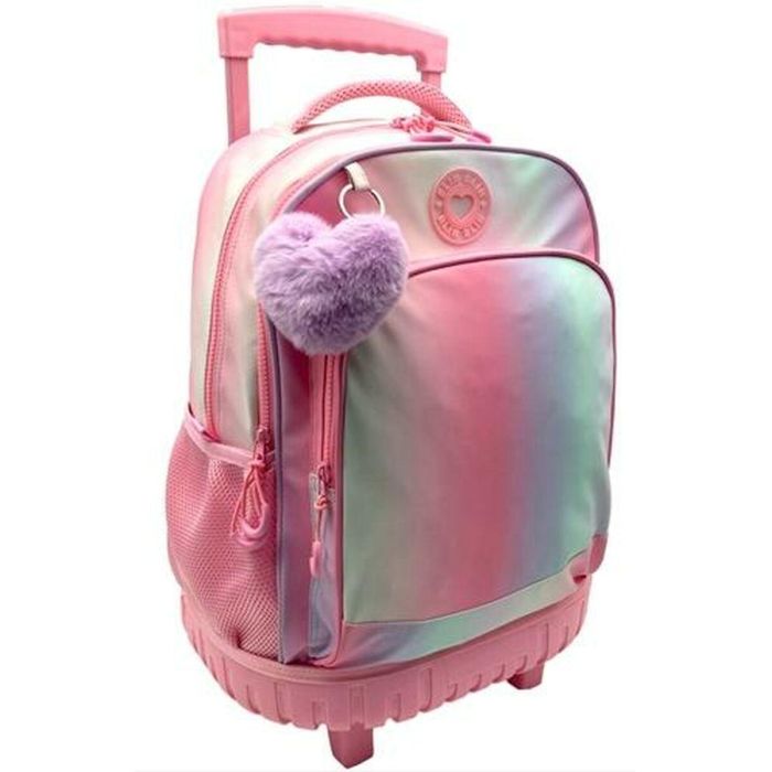 Mochila Primaria Blin-Blin Pinky Doble Compartimento Adaptable con carro 43 X 34 X 24 CM.