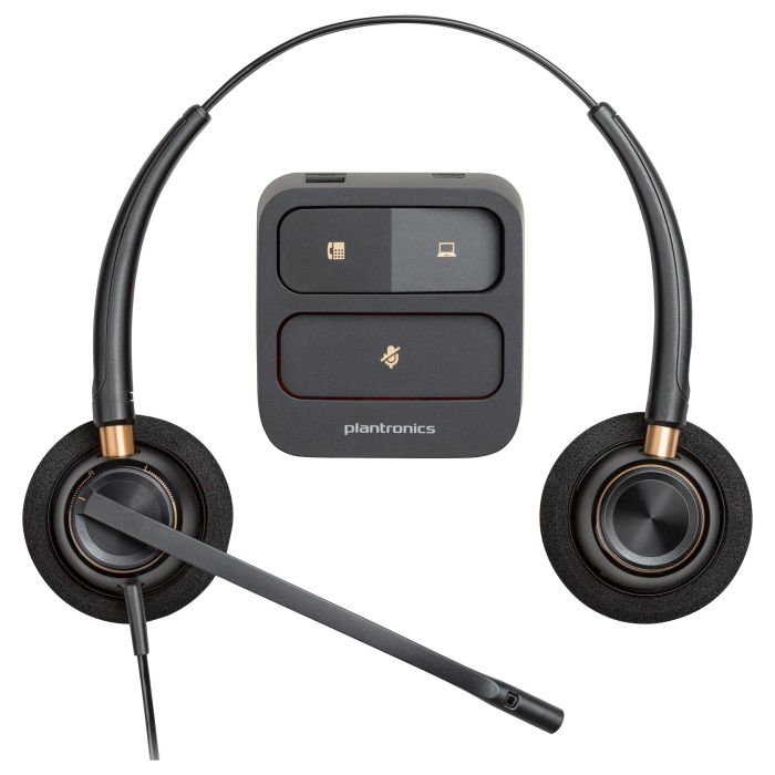 HP Poly Auriculares Binaurales EncorePro 520 con Desconexión Rápida (89434-02), Diadema, Alámbrico, Llamadas/Música