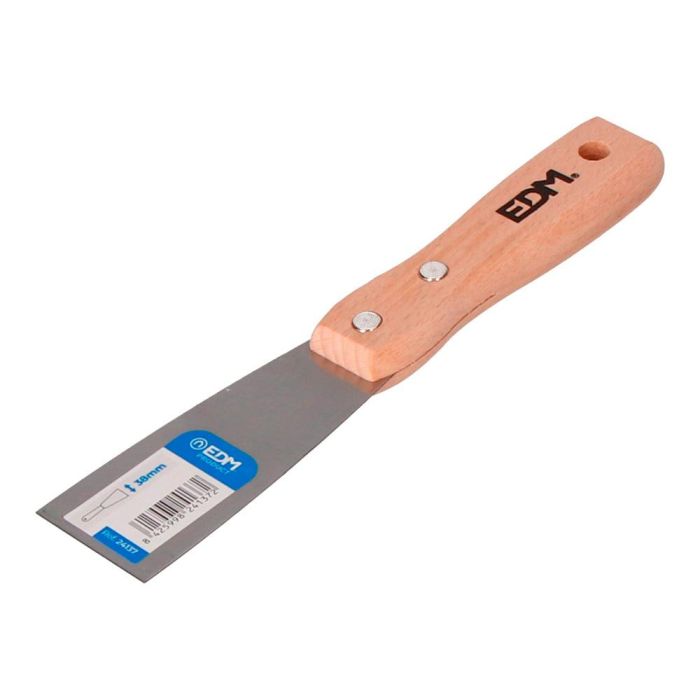 Edm Espátula Profesional Flexible 38mm - Mango de Madera y Acero de Carbono 0 Edm Espátula Profesional Flexible 38mm - Mango de Madera y Acero de Carbono 0