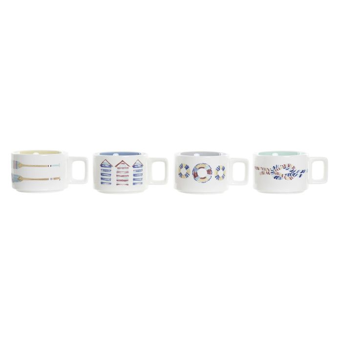 DKD Home Decor Set de 4 Tazas de Café Mediterraneo Dolomite 260 ml Azul Multicolor, Colección Salitre, Apto Microondas y Lavavajillas 1 DKD Home Decor Set de 4 Tazas de Café Mediterraneo Dolomite 260 ml Azul Multicolor, Colección Salitre, Apto Microondas y Lavavajillas 1