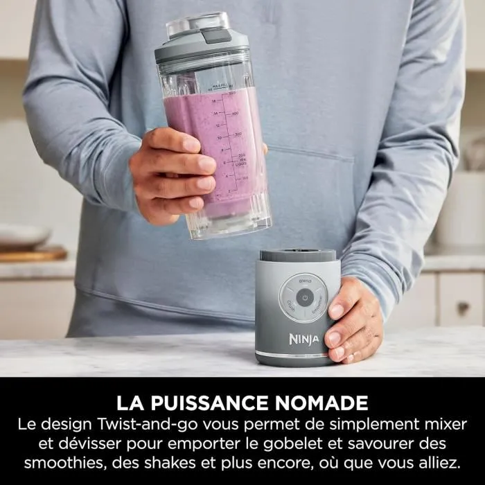 Ninja Licuadora Portátil Blast Max BC251EULD, Recipiente 530 ml, Batería 2h, Sin Cable, Sin BPA, Plateada 3 Ninja Licuadora Portátil Blast Max BC251EULD, Recipiente 530 ml, Batería 2h, Sin Cable, Sin BPA, Plateada 3