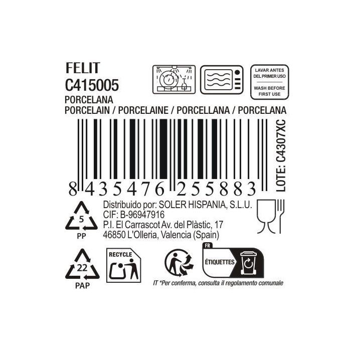 La Mediterranea Plato Postre 19 cm Colección Felit (18 Unidades) 2