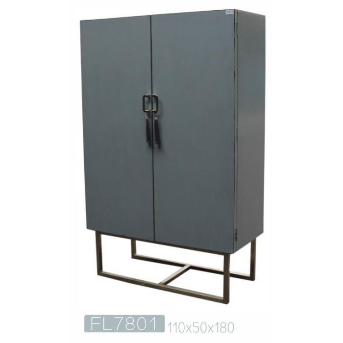 DKD Home Decor Armario Oriental de Madera de Álamo Blanco - Mueble de Almacenamiento con Diseño Exótico - 180 Alto x 110 Ancho x 50 Profundo cm