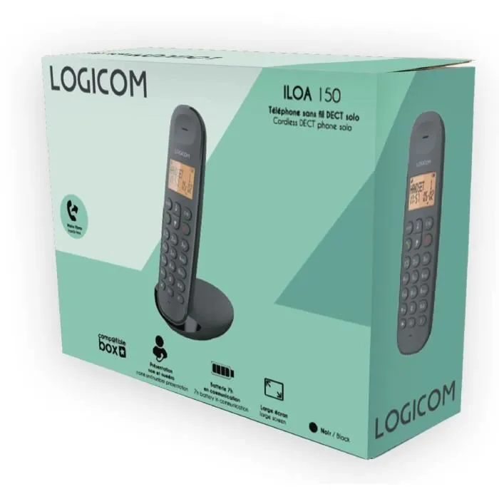 Logicom LOG3483071500087 Teléfono Fijo Inalámbrico DECT ILOA 150 SOLO Negro Sin Contestador Automático 4 Logicom LOG3483071500087 Teléfono Fijo Inalámbrico DECT ILOA 150 SOLO Negro Sin Contestador Automático 4