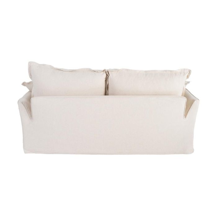 Sofá 2 Plazas Beige Madera / Tejido 200 X 109 X 90 cm