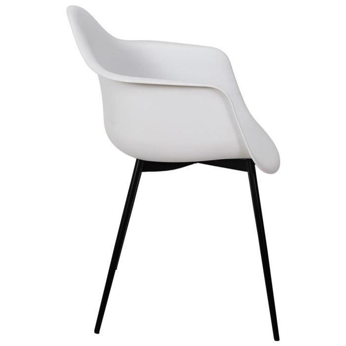 Home Deco Factory Silla Butaca Gustav Essentiel Blanca, Asiento Polipropileno Patas Hierro Negro, Estilo Escandinavo, 62x59xh85cm 2 Home Deco Factory Silla Butaca Gustav Essentiel Blanca, Asiento Polipropileno Patas Hierro Negro, Estilo Escandinavo, 62x59xh85cm 2