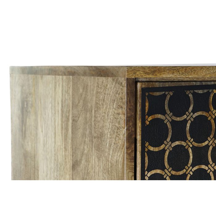 DKD Home Decor Aparador Boho 2 Puertas 2 Estanterías Mango Metal Marrón Claro Dorado 152x84x43 cm 2
