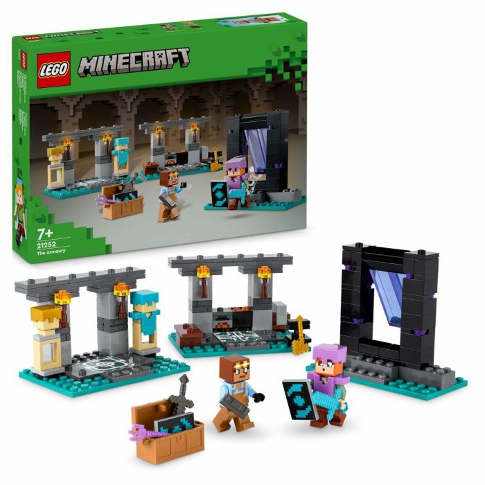 LEGO 21252 Minecraft The Armory, Juguete con Armería con Personajes de Videojuego, Minifigura de Alex 6