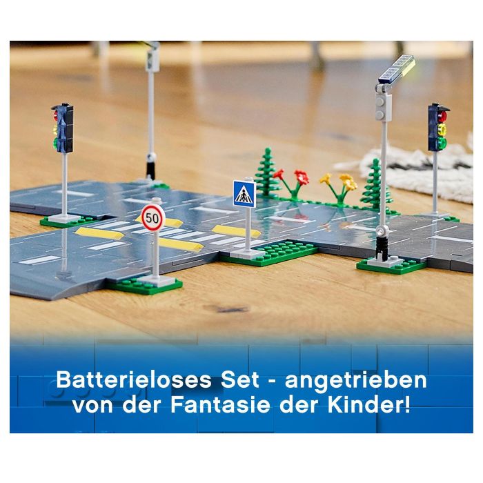 LEGO 60304 Intersección para montar, Juego de Construcción de Ciudades con Paneles y Carreteras para Montar