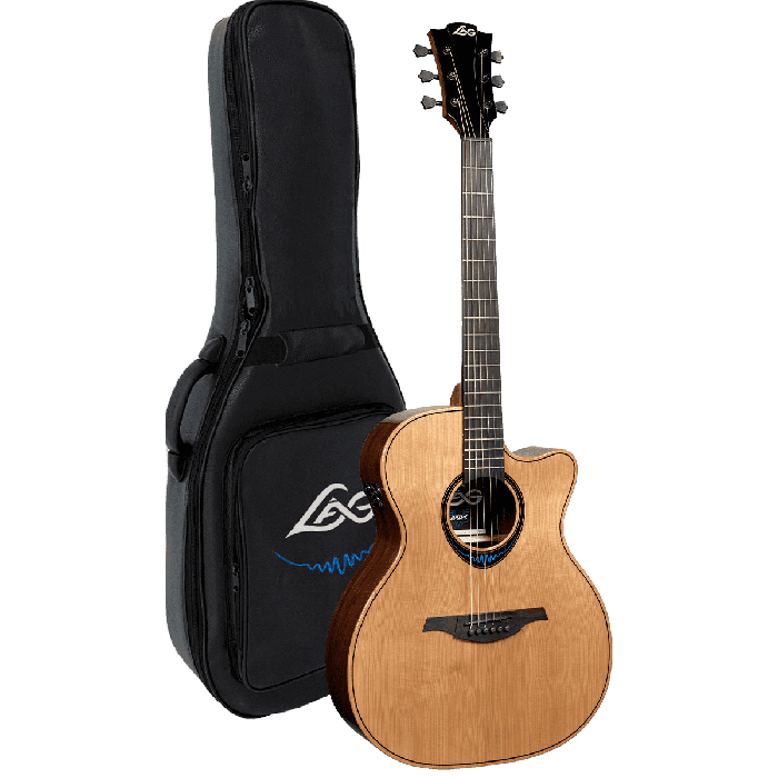 LAG Guitarra Acústica Auditorium Cutaway A/E Blue Wave 2 Lag 1
