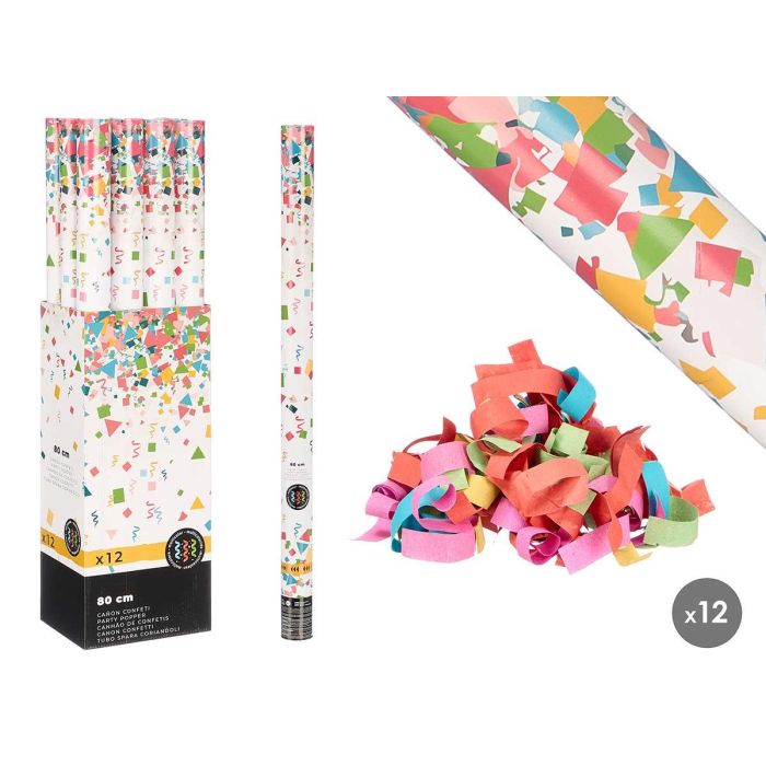 Arte Regal Cañón de Confeti Multicolor de Plástico, 80 cm de Largo (24 Unidades) Arte Regal Cañón de Confeti Multicolor de Plástico, 80 cm de Largo (24 Unidades)