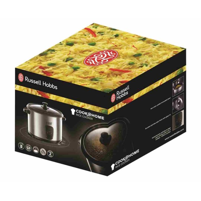 Russell Hobbs 19750-56 Arrocero-Cocedor a Vapor, 10 Tazas, Función de Mantenimiento de Calor, Bandeja para Cocinar al Vapor, Tapa de Cristal 1