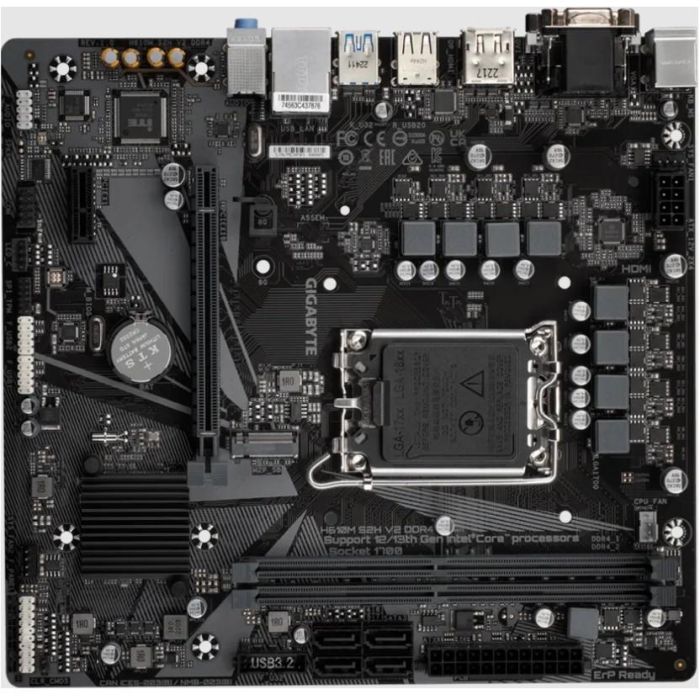 Gigabyte H610M S2H V2 DDR4 Placa base Socket LGA 1700 para Intel 14th Gen, Core i3/i5/i7/i9, DDR4 hasta 3200MHz 1