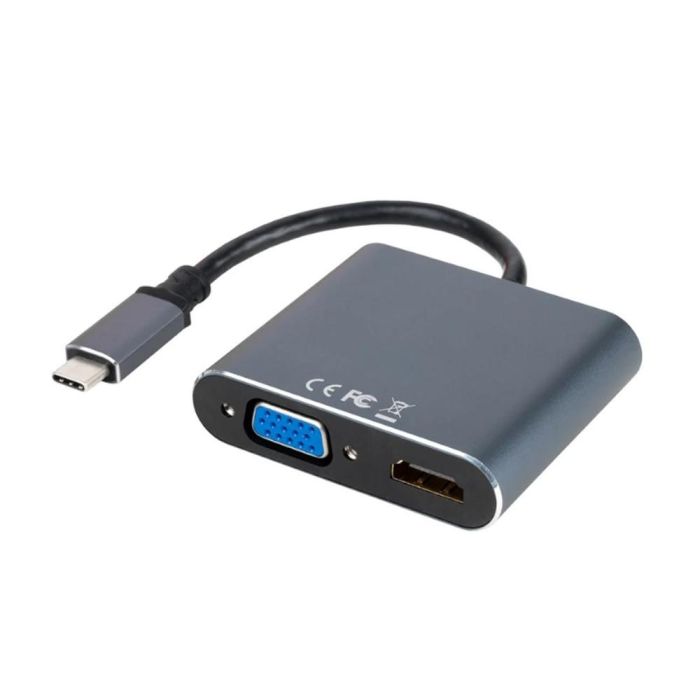 Adaptador USB C a HDMI NANOCABLE 10.16.4304 Gris 4K Ultra HD 15 cm 2