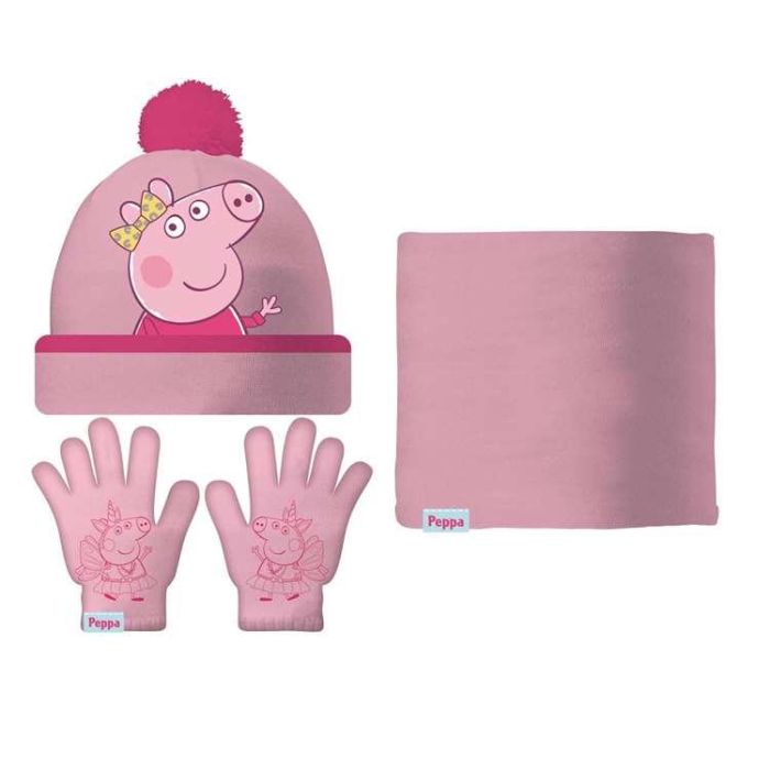 Gorro, Guantes y Braga de Cuello Peppa Pig Cosy corner Rosa Gorro, Guantes y Braga de Cuello Peppa Pig Cosy corner Rosa