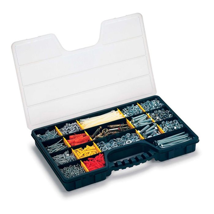 Terry Organizador de compartimentos con tapa, 5 fijas + 15 divisores removibles, 51 x 33 x 6 cm 1